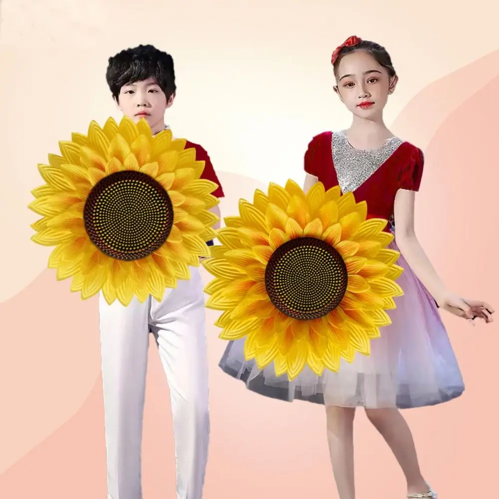 Nouveaux accessoires de danse tournesol 25cm/32cm, tissus Non tissés, fleurs à main, accessoires de spectacle de danse légers et réutilisables