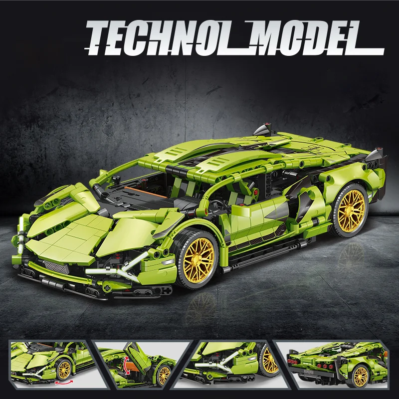 1280Pcs Technical Lambos Moc Super Car Model Building Blocks Compatible 42115 FKP37 Bricks For Adult Toy for Boys Gifts