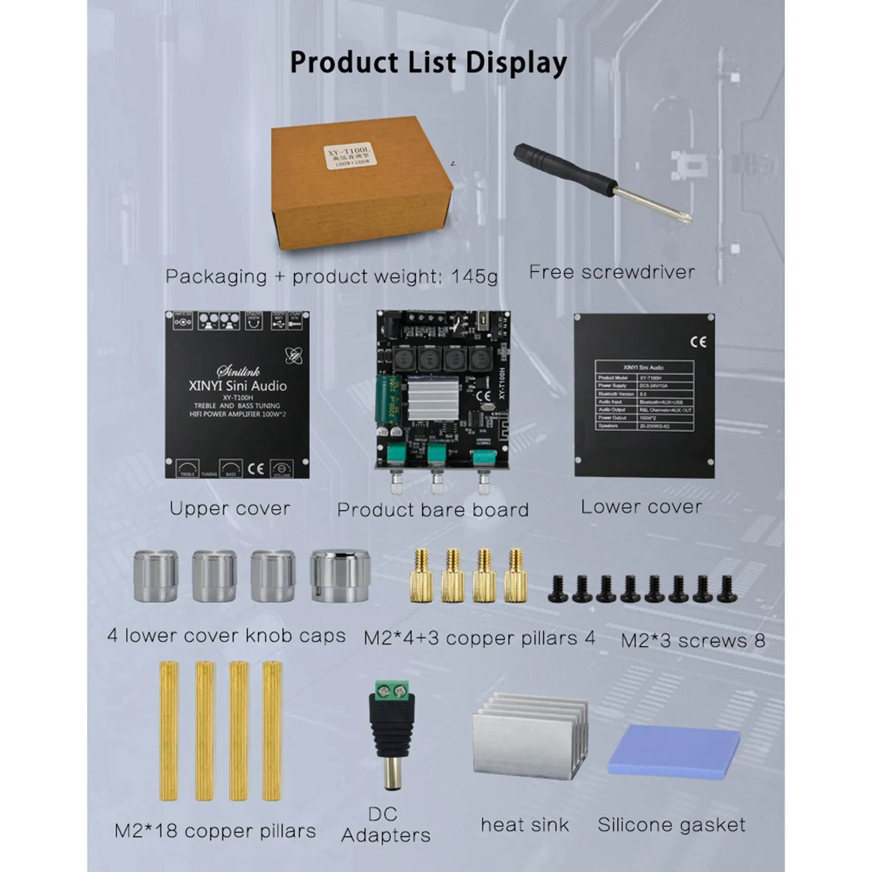Bluetooth 5.0 TPA3116D2 Module Hoge Bas Aanpassing Stereo Digitale Versterker Board Module 100Wx2 Versterker XY-T100H-N34R