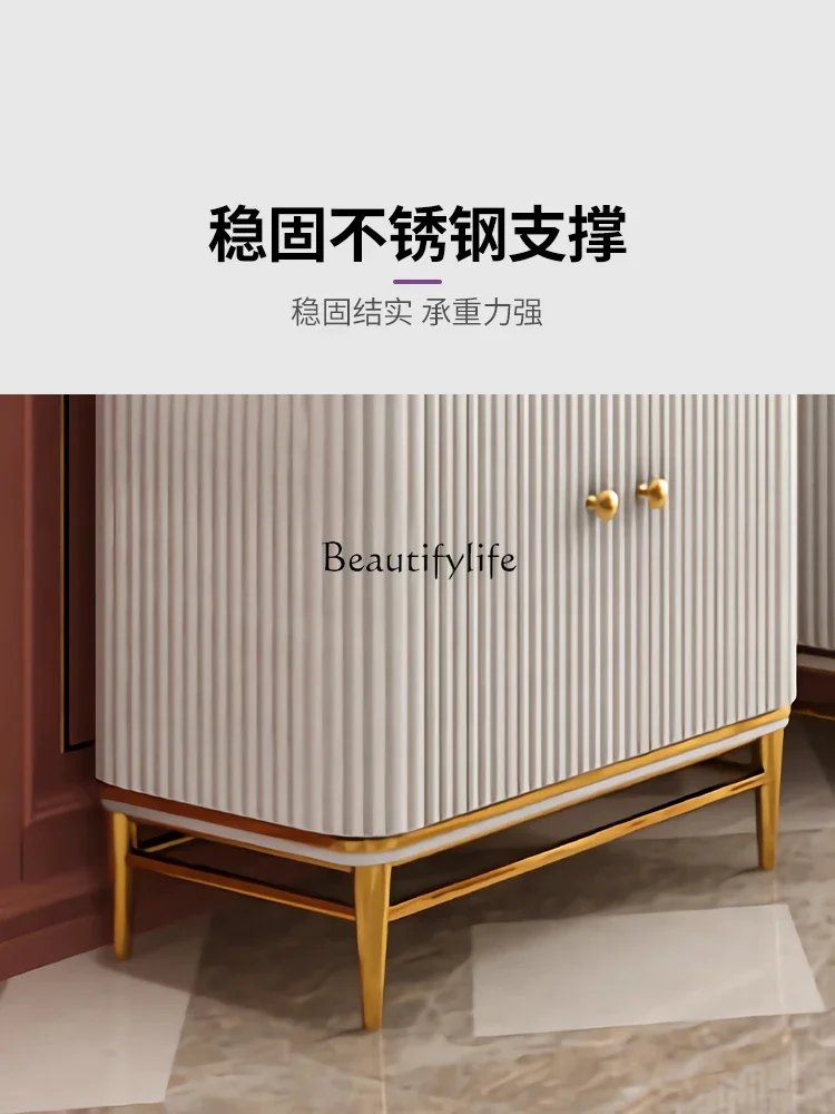 LX*High-end light luxury household living room against the wall glass shelf combination display cabinet