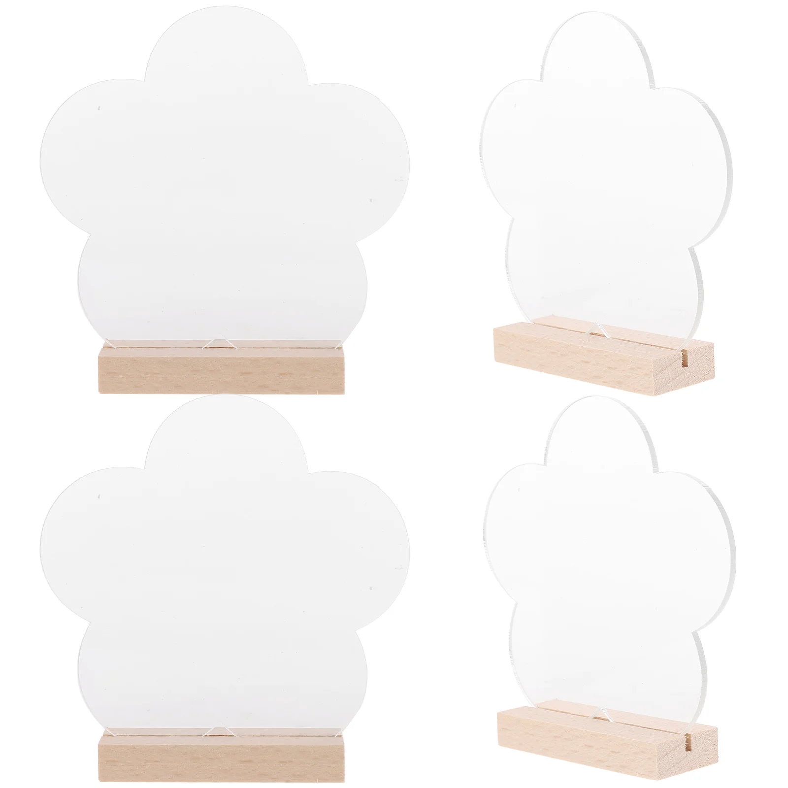 

4pcs Notepad Acrylic Wood Stand Table Number Plate Wedding Decor Display Sign Banquet Acrylic Place Cards Party Supplies
