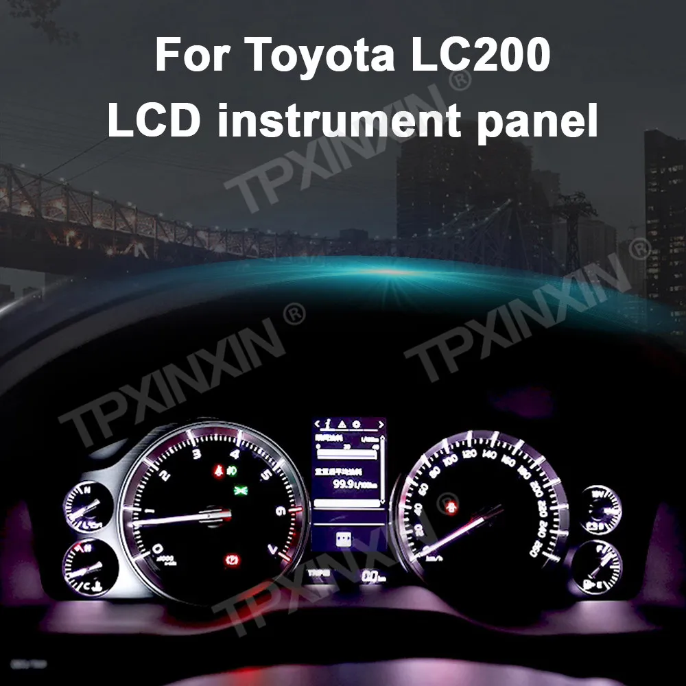For Toyota Land Cruiser LC200 2008-2015 2016-2020 Car Dashboard Digital Cluster Auto Instrument Virtual Cockpit  Meter Headunit