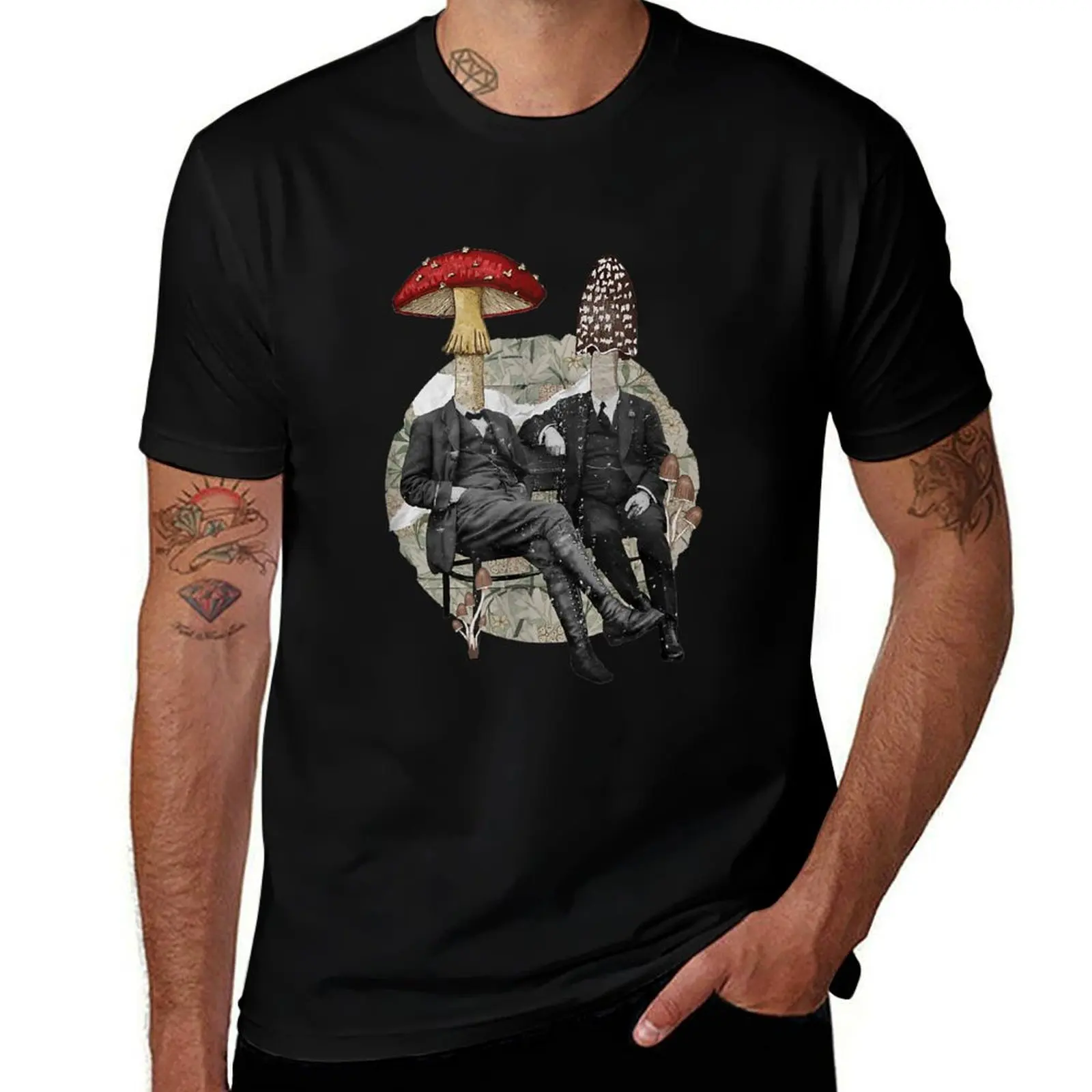 FANCY ART VINTAGE MUSHROOM HEAD PEOPLE T-Shirt mens graphic t shirts man graphic t shirt T-Shirt
