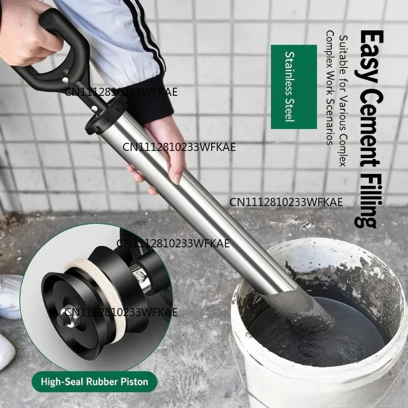 Stainless Steel Mortar & Cement Caulking Gun, Manual Grouting Injector for Door & Window Sealing, Handheld Grout Filling Tool