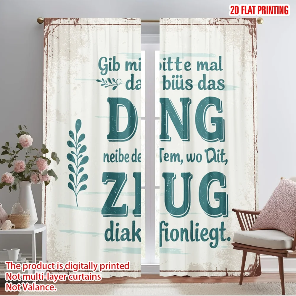 

2pcs 2D flat printing Curtains Gift me please that thing 100% Polyester Fabric Without Electricity All Season Party & Holiday