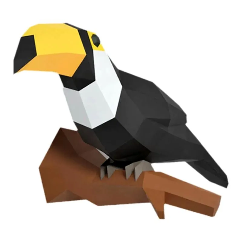 30cm Toucan 3D Paper Model Birds Animal Papercraft Home Decor Wall Decoration Puzzles Educational Kids Toys For Children Gifts