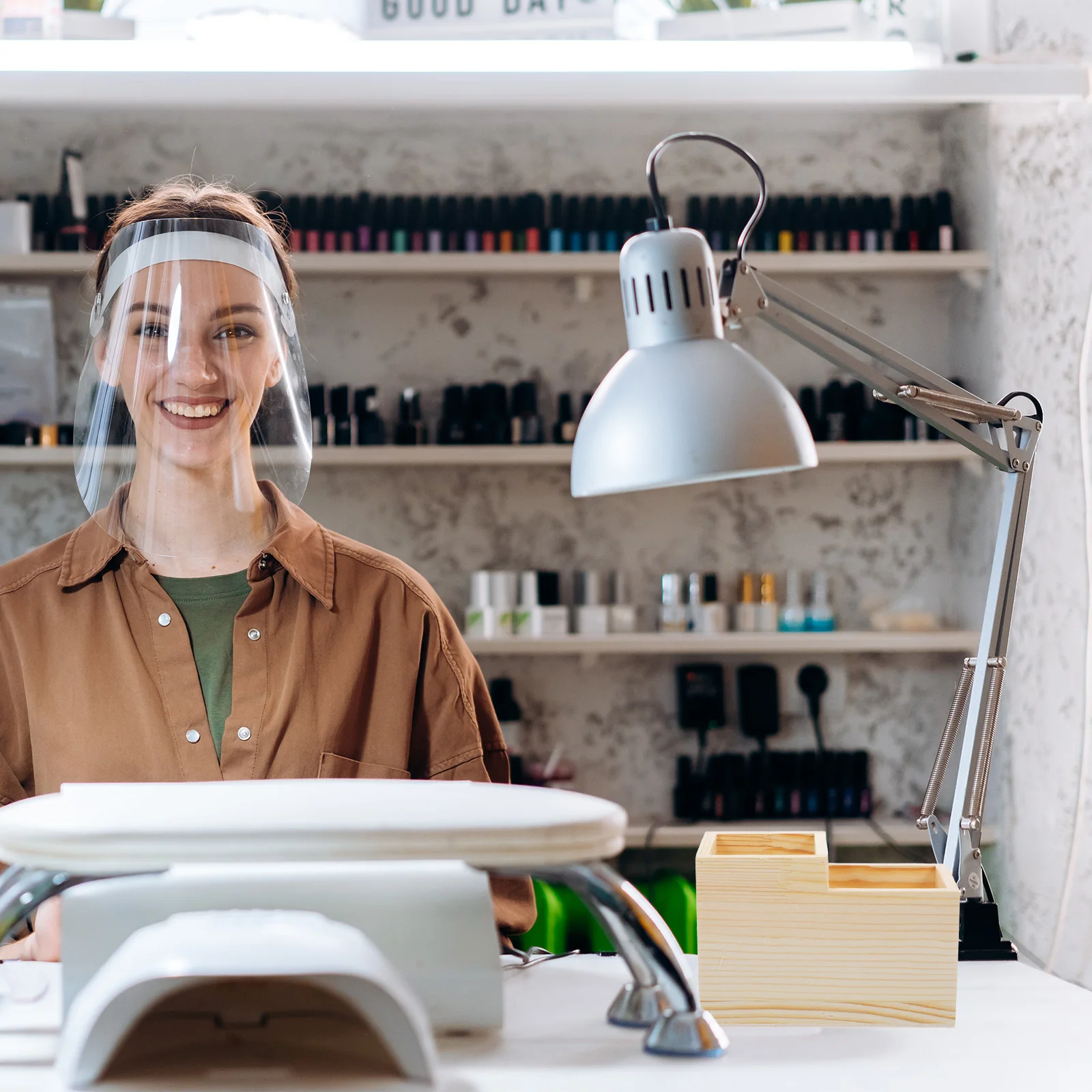 Boîte de rangement en bois naturel pour maquillage, outils pour ongles, crayons, organisateur de bureau, vanité, organisateur de bureau à domicile, maquillage en bois
