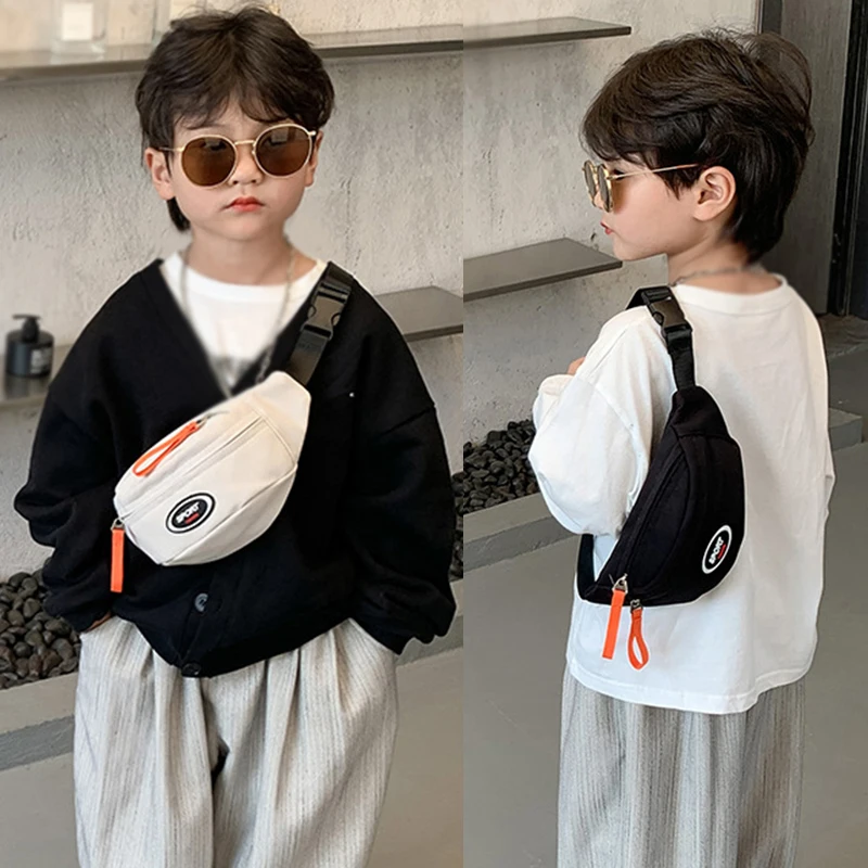 Boys Handsome Chest Bag Korean Kids Trend Messenger Bag Children\'s Leisure Shoulder Package Mobile Phone Handbag Girl Fanny Pack