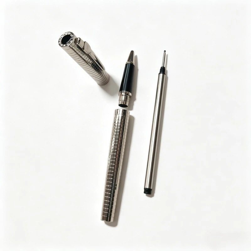 Bild 5: Jinhao Karierter Metall-Kugelschreiber mit Elegantem Edelstahl-Design, Schwarzer 0,5mm Stift, Bürozubehör, Geschenk