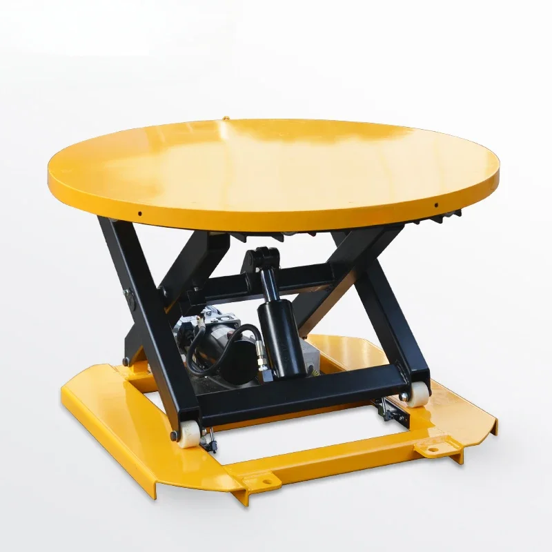 Piattaforma di sollevamento idraulica elettrica rotante circolare con piattaforma di sollevamento fissa telescopica