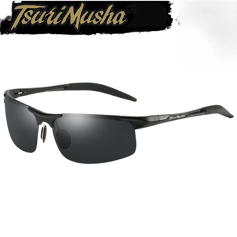 

TsuriMusha Aluminum Magnesium Polarized Fishing Sunglasses Dust-proof Sports Cycling Driving Glasses Outdoor Fishing Accessory