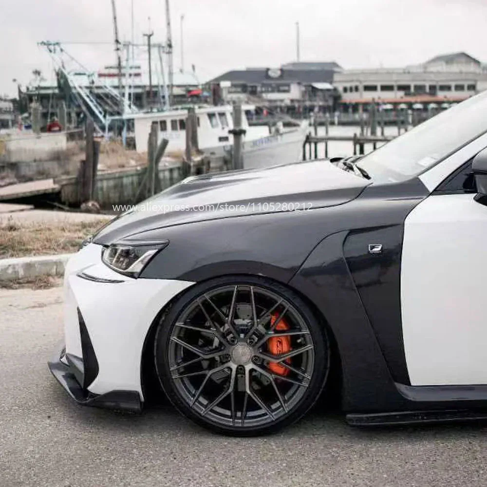 Carbon Fiber Fender Compatible with 2013-2020 Lexus IS, Front Fender, Original, Mudguard, OEM Installed Fender