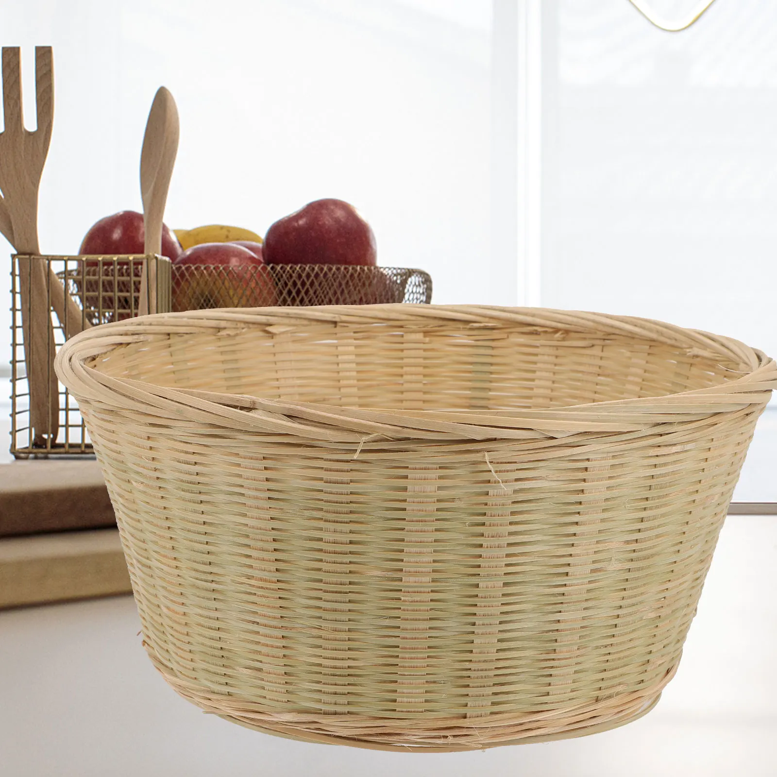 

Bamboo Basket Storage Baskets Fruit Bread Weaving Snack Serving Woven ganizing Kitchen Accessories Eco Friendly Large