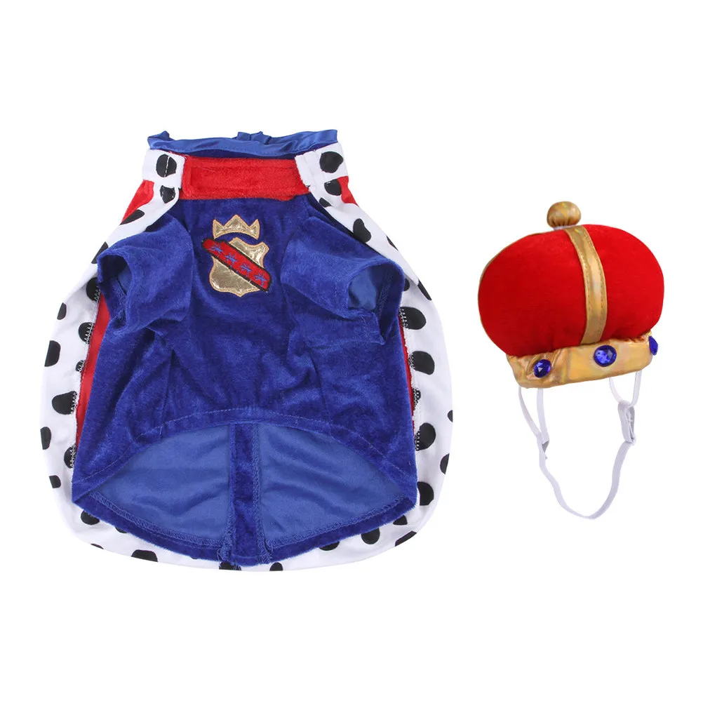 1Set Dog Crown Cape Stylish Breathable Pet Overcoat for Small Medium Dogs Comfortable Skin Friendly No Button Pullover Daily