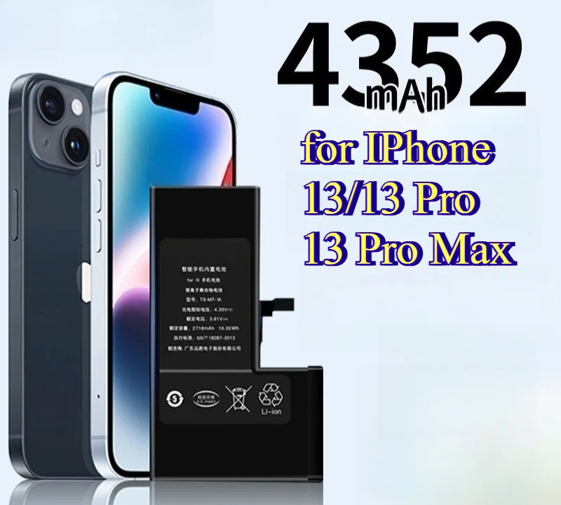 

4352mAh SuperMax Battery for IPhone 13/13 Pro/13 Pro Max A2487/A2636/A2638 1.5X Capacity & 650+ Cycles No IOS Warning