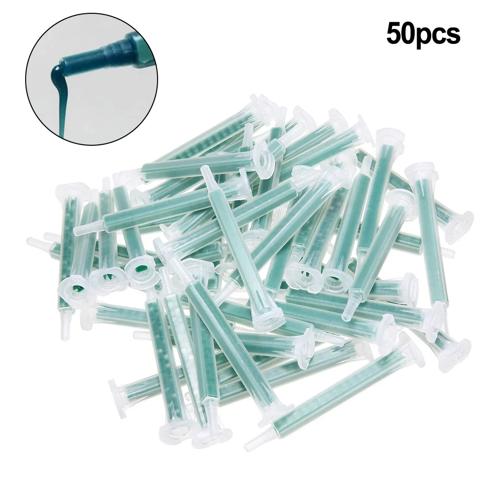 Caulk for guns Parts Mixing Nozzle AB Glue Epoxy Resin For AB Mixing Tube Green Transparent Mixing Nozzle 50/100pcs