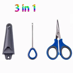 3 in 1 Multifunction Stainless Steel Fishing Scissor Electrician Portable Scissor Plier Cut PE Braid Line Fishing Accessory Tool