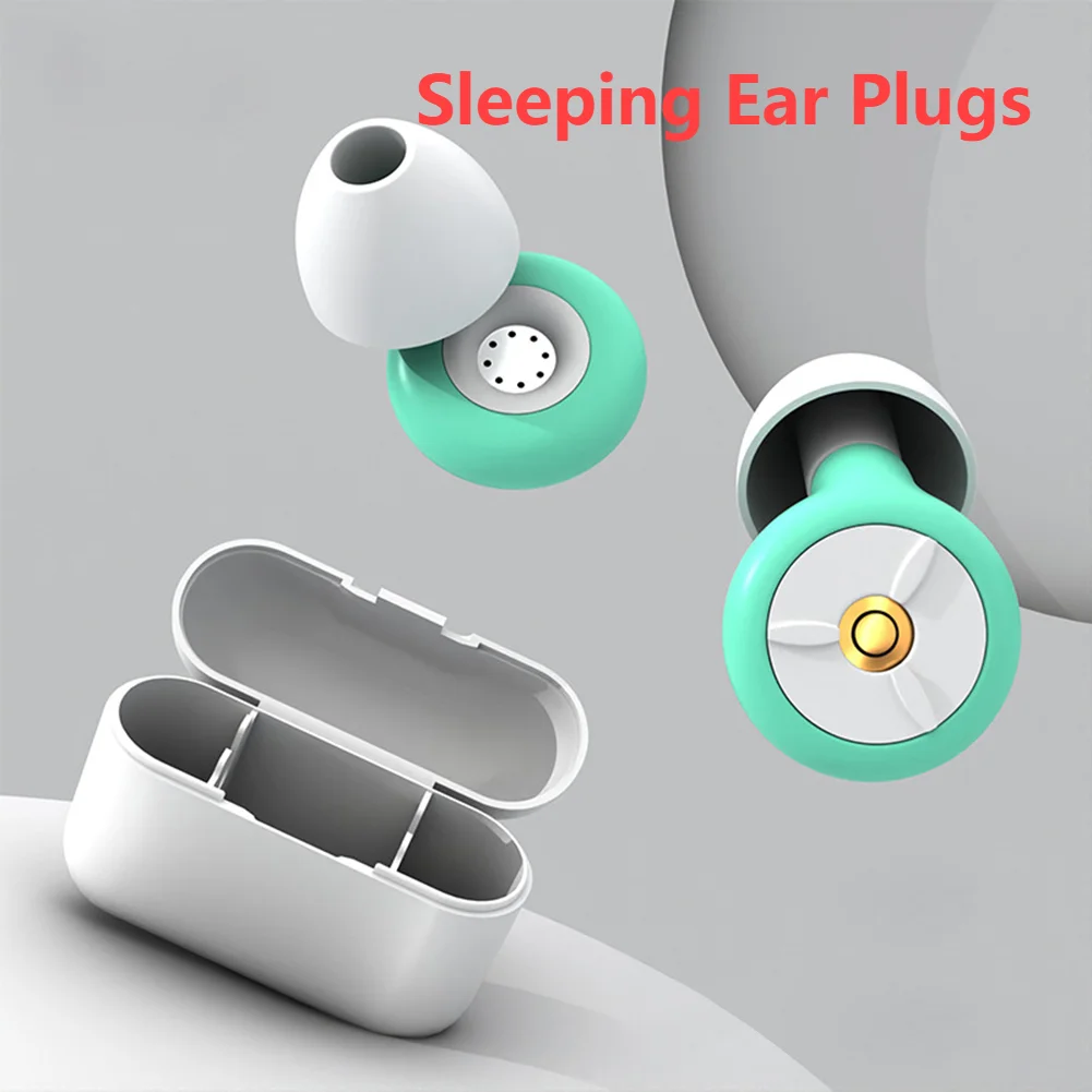 Silicone Ear Protection Earplugs Waterproof Sound Insulation Earplugs Washable with Earplug Caps & Case for Hearing Safety