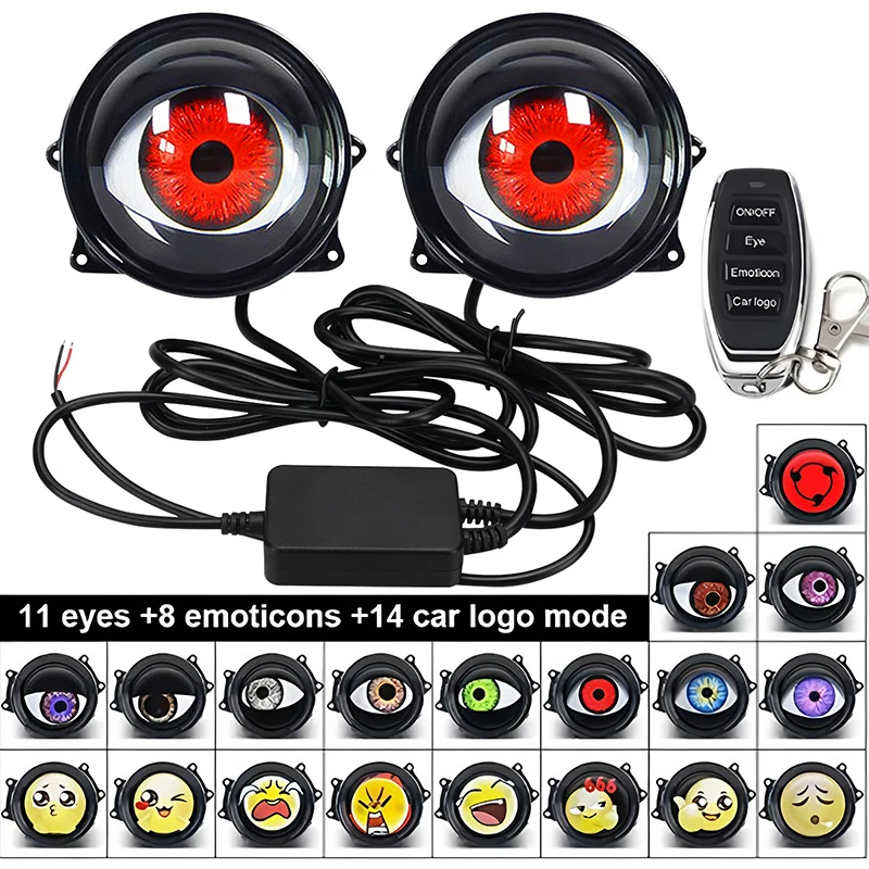 

Car Eyes LED Dynamic Lights 33 Freely Switch Modes Dynamic Lamp Assembly Remote Control Car Modification Accessories