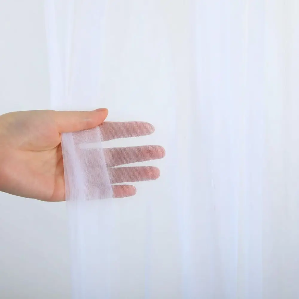 Neuer Weißer Transparenter Chiffon-Hintergrund Knitterfreie Draperien Hochzeits-Hintergründe mit Stangeneinsatz Foto-Hintergrund für Geburtstagsfeiern