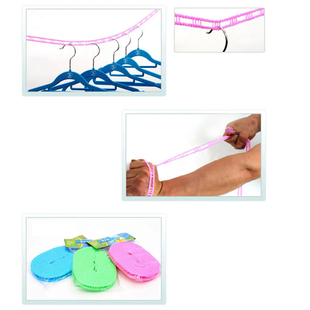 

Nylon Clothesline Windproof Drying Rope Adjustable Anti-slide Camping Ropes Clothesline Rope Sturdy Laundry
