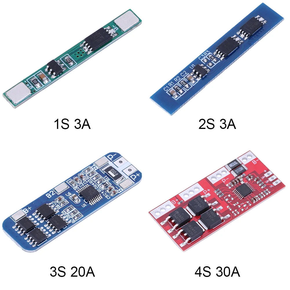 1S 2S 3S 4S PCB BMS Protection Board 3A 20A 30A Lithium Battery 18650 Charger Board Short Circuit Protection for Drill Motor