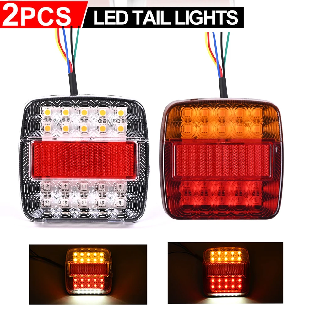 

Pair 12V 26 LED Stop Tail Light Reverse Brake Stop Turn Signal Taillight Indicator Number Plate Light For Trailer Truck RV Van
