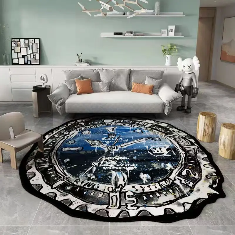 Clock Dial Art Printed Floor Mat Door Mats Lounge Rug Kids Carpet Living Room Bedroom Cloakroom Modern Home Decoration Rugs