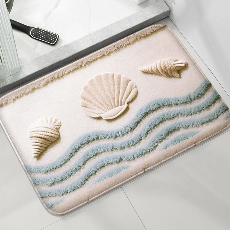 

Sea star shell pattern small carpet bathroom mat absorbent foot pad bathtub mat home decoration mat machine washable