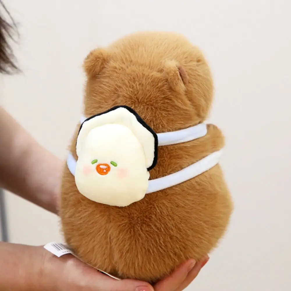 พร้อมกระเป๋าเป้สะพายหลัง Capybara Plush ของเล่นจําลองตุ๊กตาผ้า Capibara อะนิเมะ Fluffty ของเล่นฤดูร้อนการ์ตูน Capybara ตุ๊กตา Plush คริสต์มาส