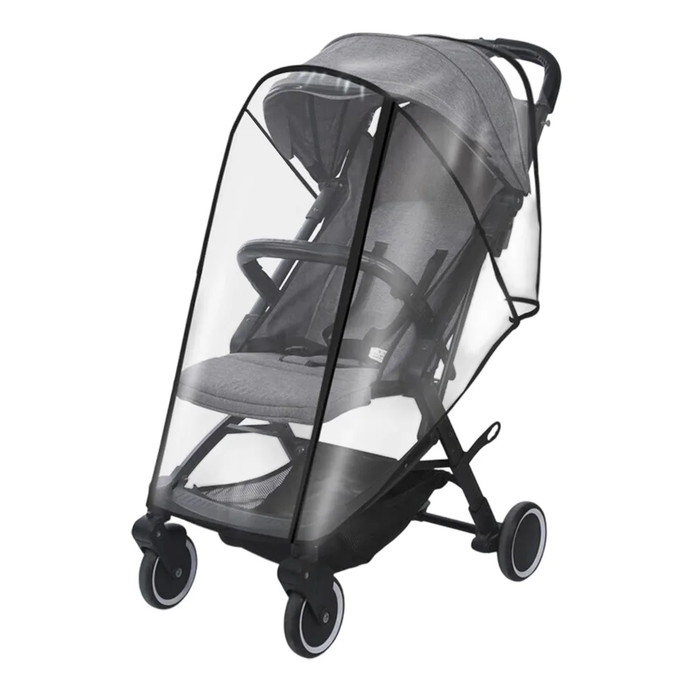 Transparent Baby Stroller Rain Cover Outdoor Windproof Baby Pram Rain Cover Travel Waterproof Pushchair Raincoat