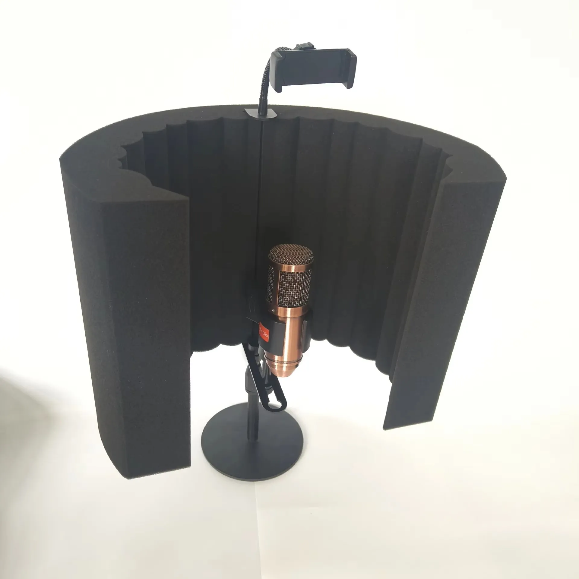 F5 Recording Microphone Wind Screen Metal Stand Sound Insulation Absorption Cover Condenser Microphone Noise Prevention System