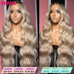 13x6 Ombre Blonde With Root Colored Lace Front Wigs For Women Human Hair Body Wave Ombre Ash Blonde Lace Frontal Wig