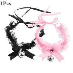 1Pcs New Fashion Women Gothic Simple Sexy Lace Collar Pendant Bow Knot Bell Choker Necklace Neck Dress Girls Party Gift Jewelry