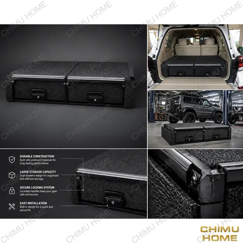 【CHIMU HOME】 Heavy-Duty Rear Cargo Drawer Storage Box for Land Cruiser 200 Series 2007+ for Off-Road SUV Organizers