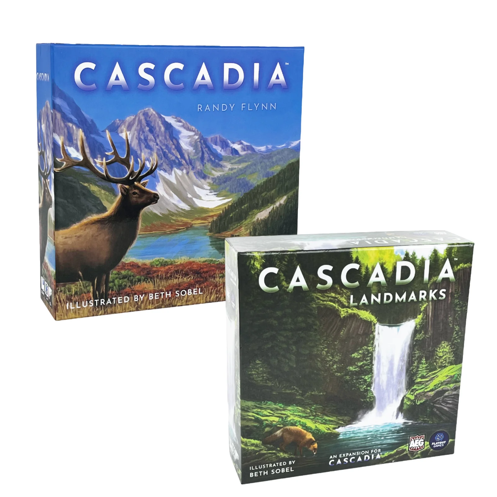 Cascadia Big Box Edition: Base Game 、Landmarks Expansion. SDJ 2022 Winner, Perfect Family Gift Game.