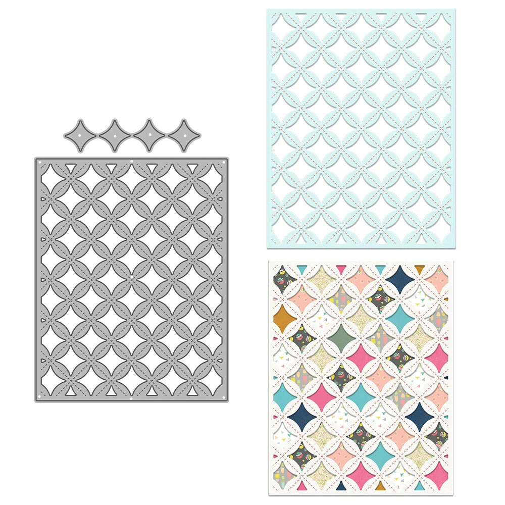 

MangoCraft Grid Pattern Background Cutting Dies DIY Scrapbooking Supplies Metal Dies Knife Mold For Card Making Crafts Decor