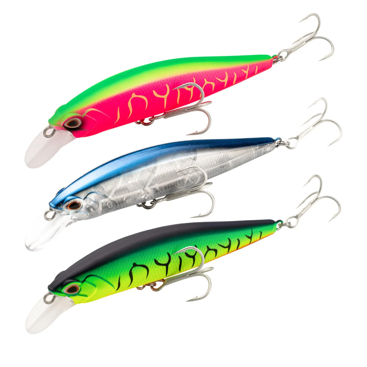 Sea.Yolo 10cm/16g Minnow Fishing Lure Floating Artificial Hard Bait Long-Range 2 Barbed Treble Hooks Bionic Fake Bait