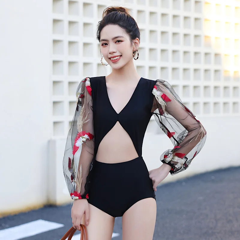 

2023 New Women's Solid Color One Piece Adult Swimwear Women's Student Conservative Slim Slim Slim Slim Hot Spring Swimwear