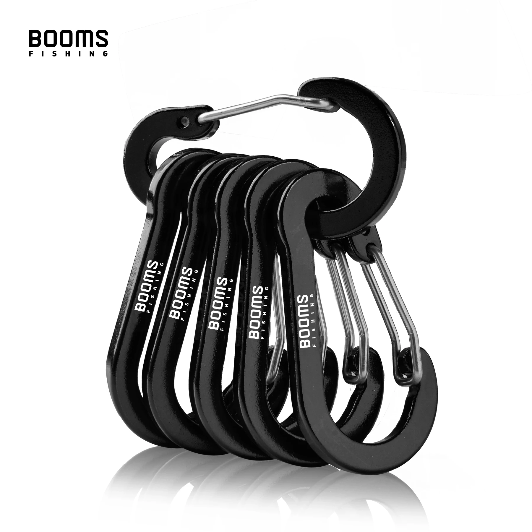 Booms Fishing CC1 6pcs Carabiner Clip Aluminum Alloy Keychain Lock Buckle Snap D-Ring Clip Outdoor Backpack Camping Multi Tool