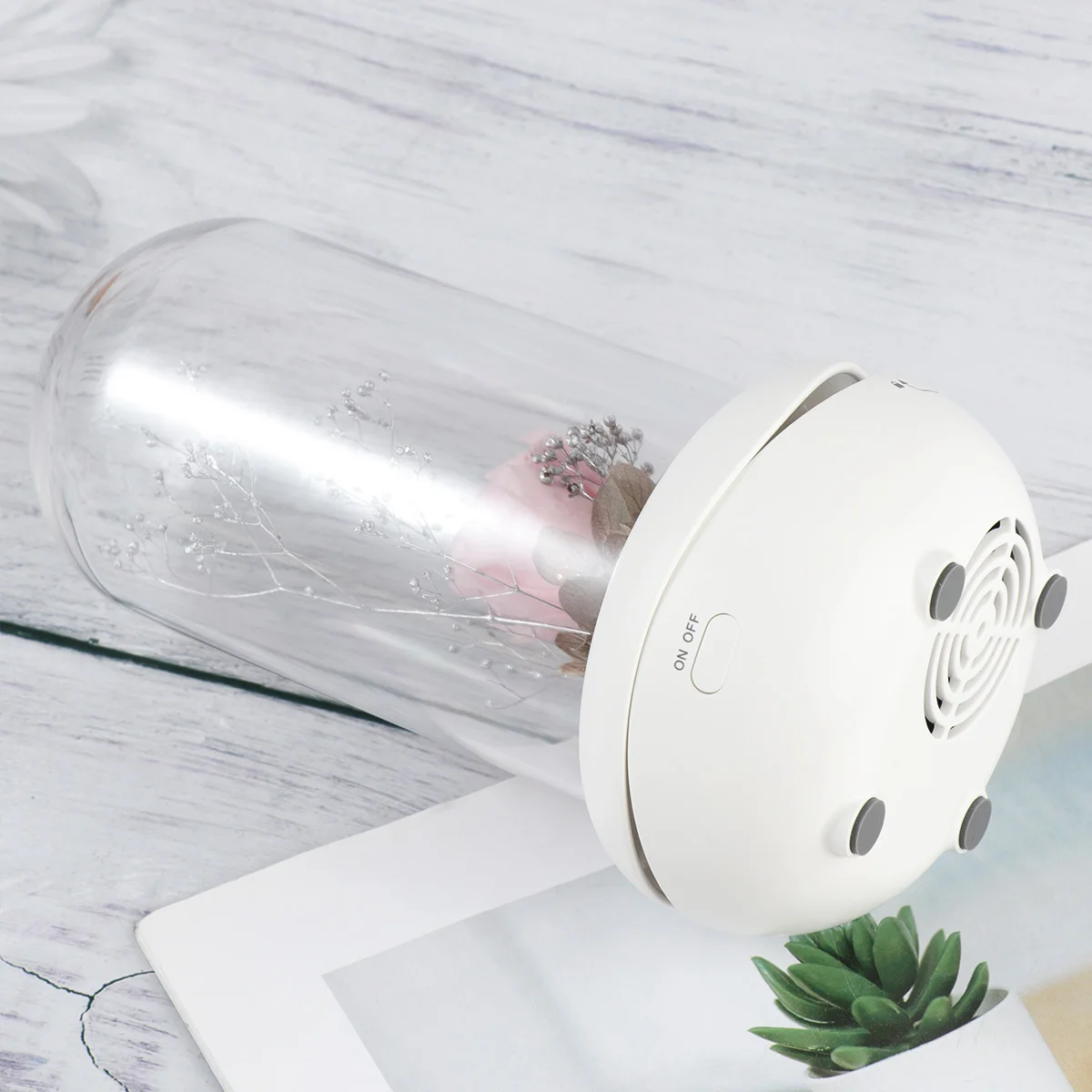 

Flower Aromatherapy Machine Night Light Miniture Landscape Humidifier Eternal Pink