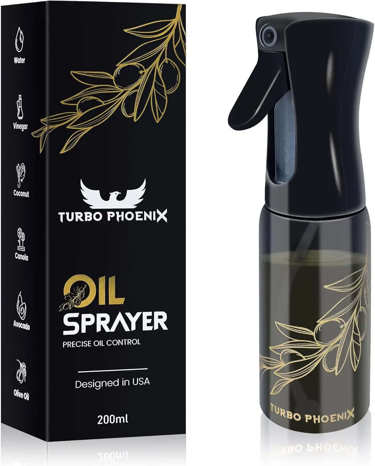 

Sprayer For Cooking, 200ML-Glass Controlled Spray Bottle, Oil Mister Dispenser For Kitchen, Olive Oil Dispenser Bottle Spray, Oi