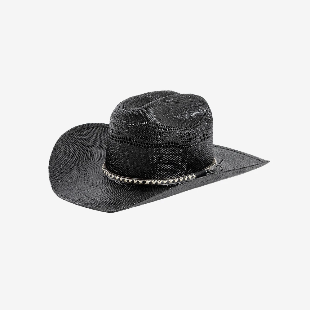 

Summer beach sunshade cowboy hat with belt woven papyrus hollow straw hat Seaside tourist sun protection jazz hat