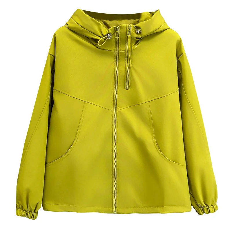 

Fashion Plus Size Women's Outdoor Hooded Jacket Autumn New Style Windbreaker Wear Coat 1385