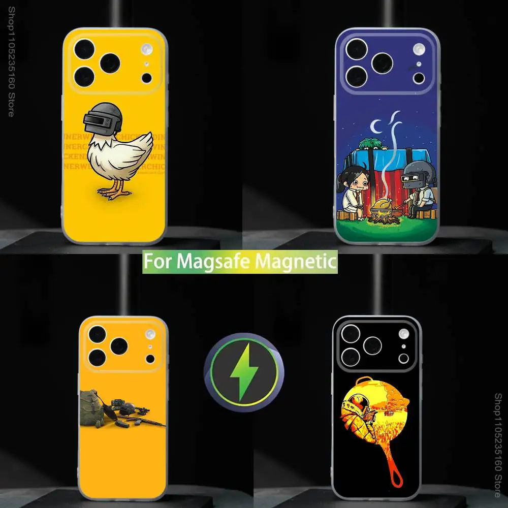 

Funny P-PUBG Game For iPhone 17,16,15,14,13,12,11,Pro,Max,Plus,Mini,SE4,E Magnetic For Magsafe Wireless Phone Case