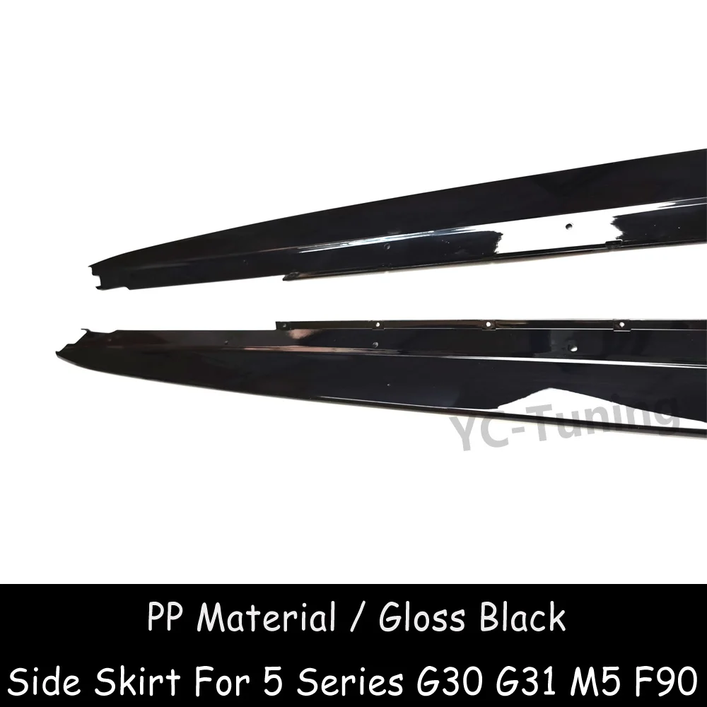 G30 M Performance Style Gloss Black PP Plastic Material Side Skirt For BMW 5 Series G31 M5 F90 Side Bumper Extensions M Sport