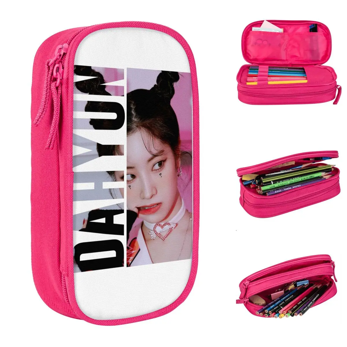 KPOP DAHYUN Active Pencil Cases Lovely Twice Pen Bags Girl Boy Large Storage School Supplies Gift Pencilcases