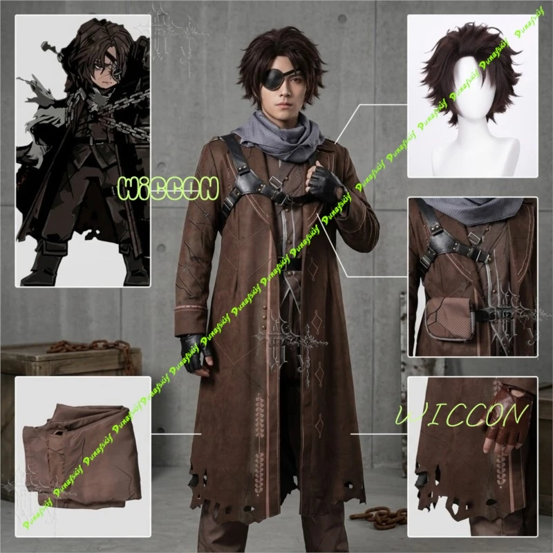 Vox Cosplay Costume Wig Limbus Company Anime Game Character Full Set Outfit For Men The Wild Hunt Heathcliff Halloween Party