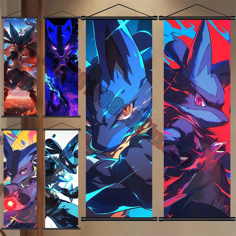 

Classic Anime Pokemon Lucario, Greninja Premium Cool Art Poster Reel Drawing Suitable for Living Room Decoration Children's Gift