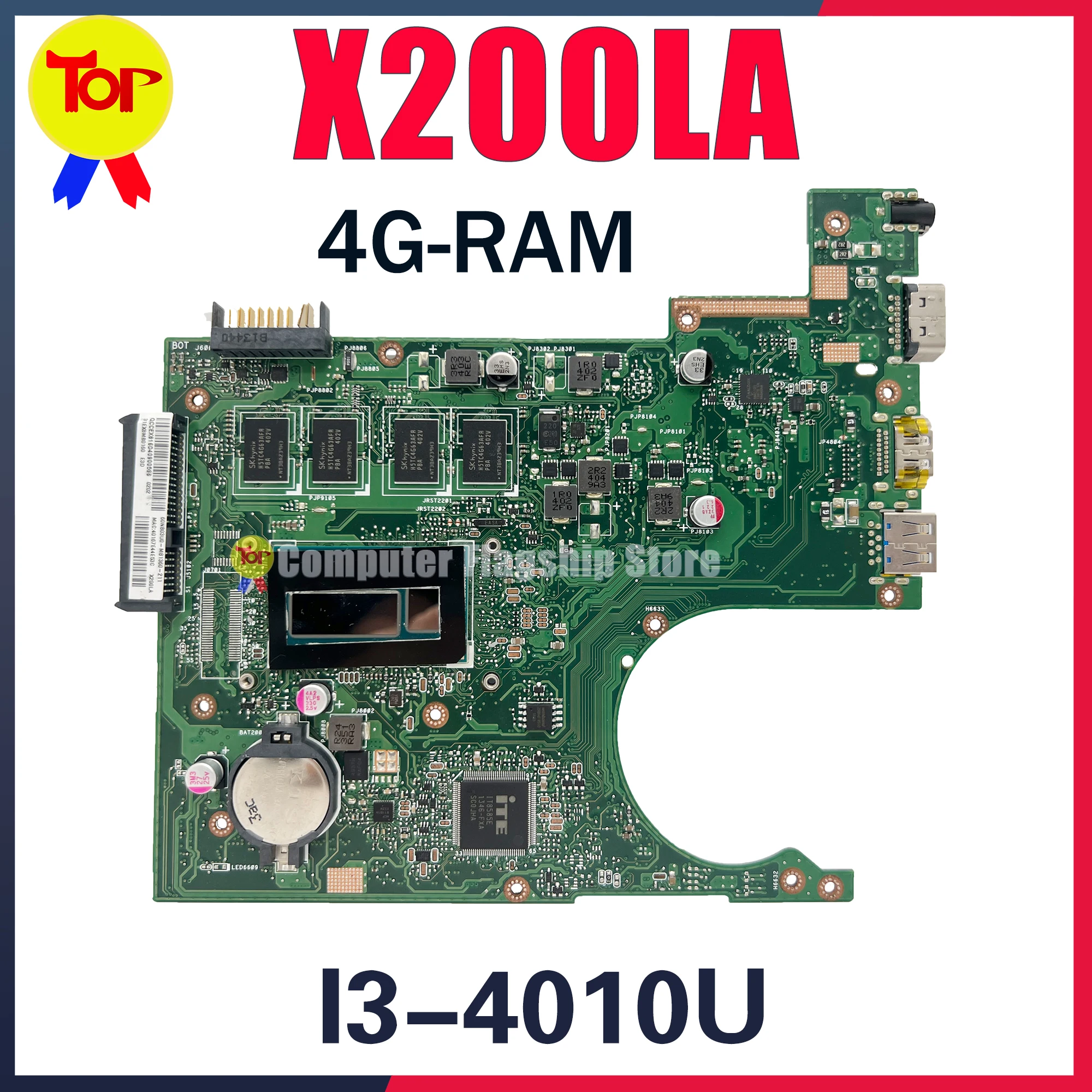 KEFU X200LA Laptop Motherboard For ASUS X200L F200L F200LA I3 I5 4G-RAM Mainboard 100% Working